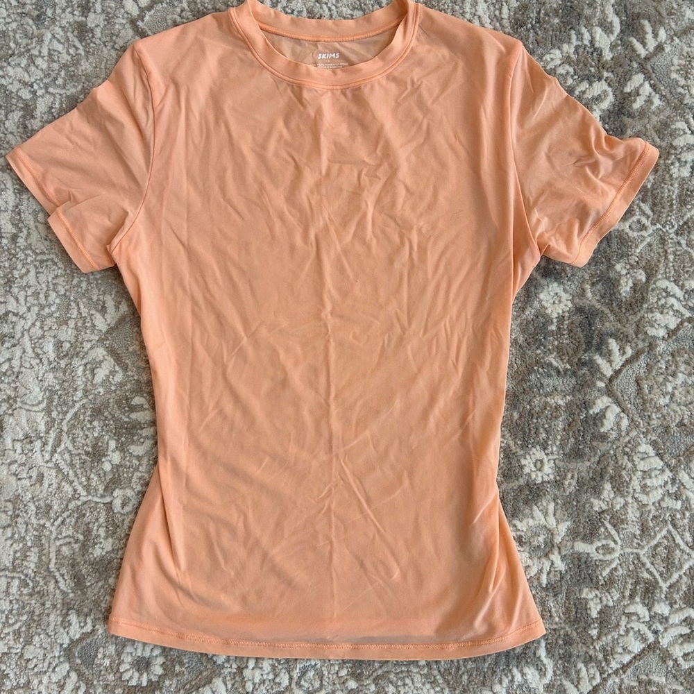 Skims Orange Crew Neck T-Shirt